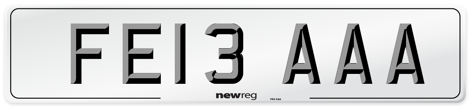 FE13 AAA Number Plate from New Reg